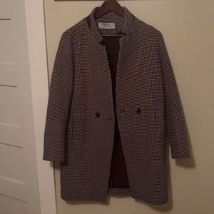Zara Heritage Check Coat - Size 6